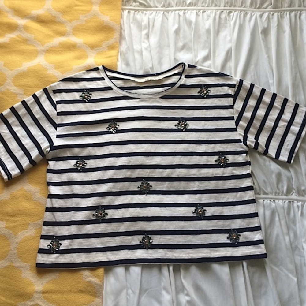 Embellished Striped Top
